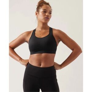 Athleta Black Sports Bra Hustle II Bra B-DD. Size 34B/C.